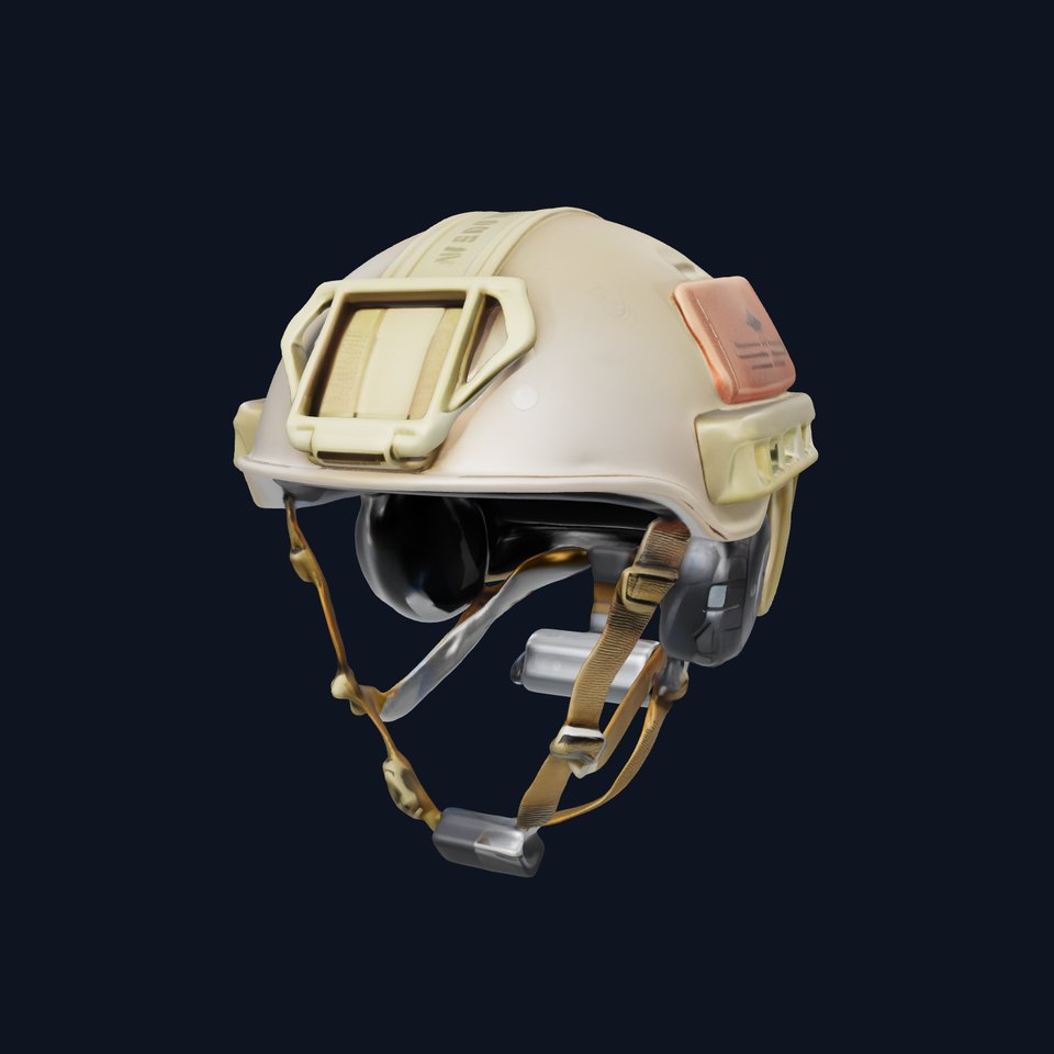 Tactical Helmet D Model Pack with Accessory Rail Attachments